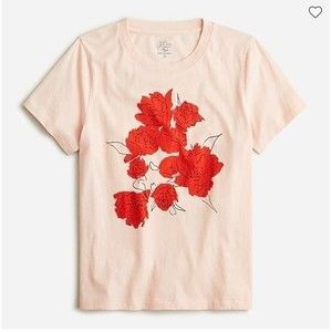NWT J. Crew BROKEN-IN JERSEY TULIP RELAXED T-SHIRT Size 3X in Mauve Blush